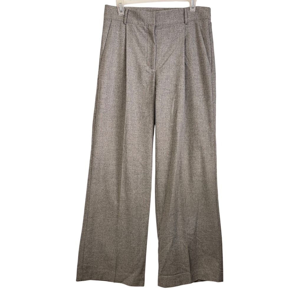 Blast Out Womens Grey 100% Wool Wide Leg Pleated Trousers Pants Size S Handmade